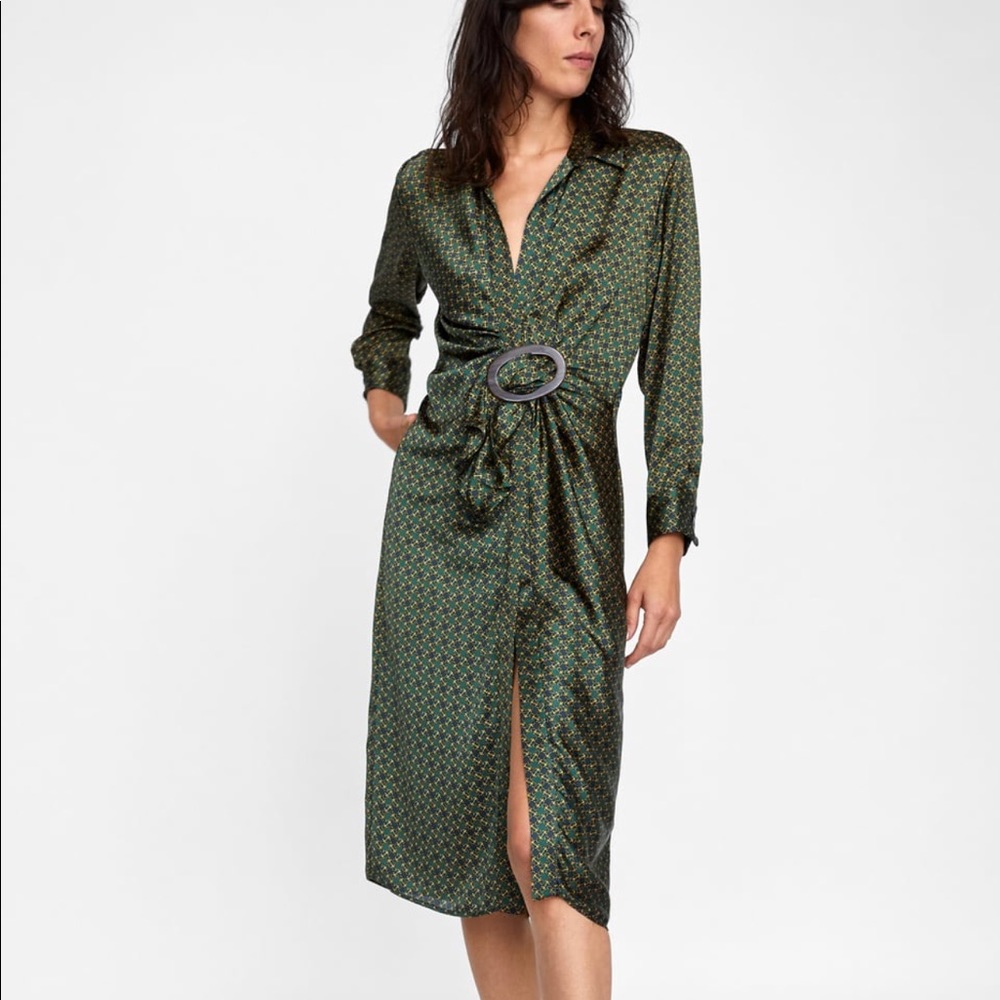 Zara Printed dress with buckle